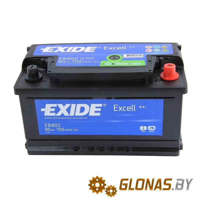 Exide Excell EB802 R+ (80Ah)