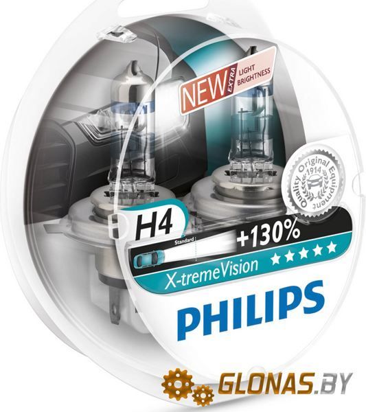 Philips H4 X-Treme Vision +130% 2шт