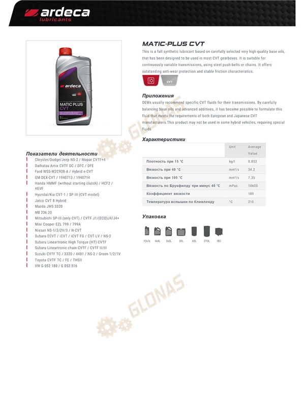 Ardeca Matic-Plus CVT 1л