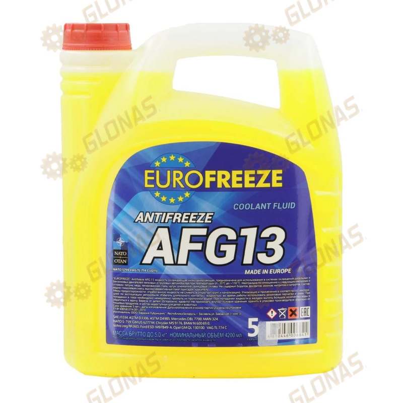 Eurofreeze Antifreeze AFG 13 4.8кг жёлтый