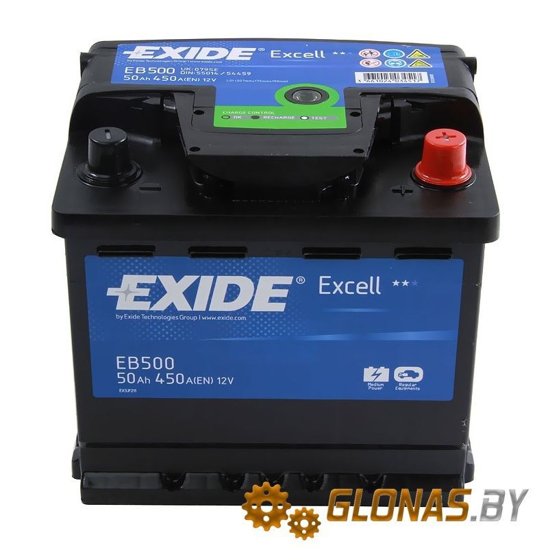Exide Excell EB500 R+ (50Ah)