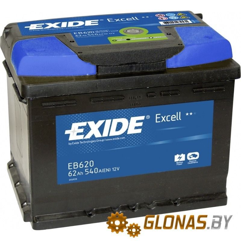 Exide Excell EB620 R+ (62Ah)