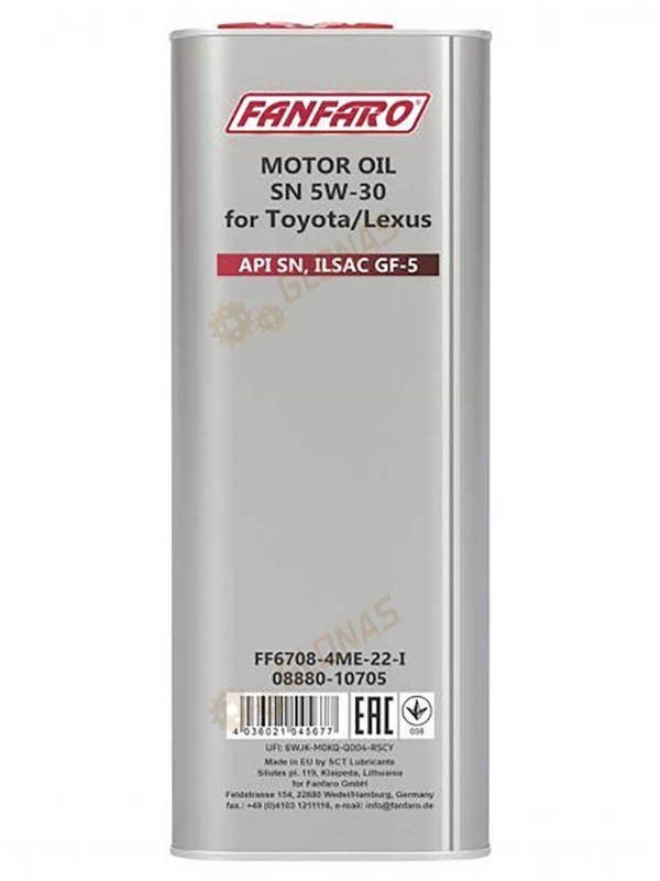 Fanfaro Premium Motor Oil For Toyota / Lexus 5w-30 4л