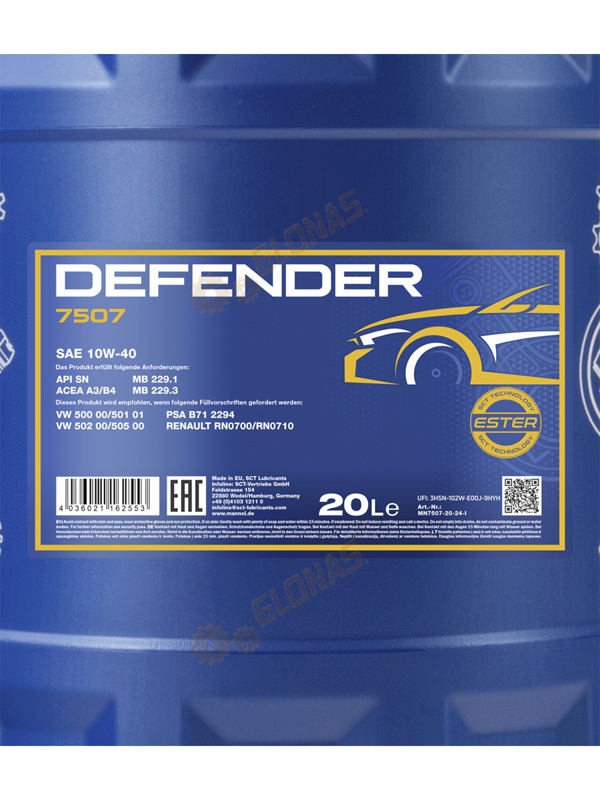 Mannol Defender 10w-40 20л