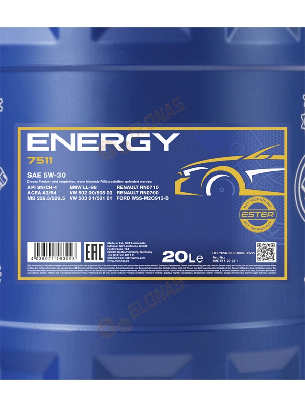 Mannol Energy 5w-30 20л