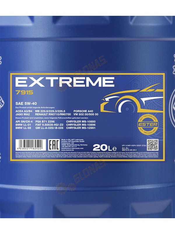 Mannol Extreme 5W-40 20л