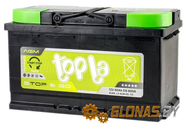 Topla TOP AGM Stop&Go TAG80 (80 А·ч)